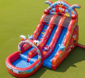 T8-9375 Tickle Me Elmo Themenaufblasbare Wasserrutsche