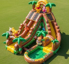 T8-9385 Winnie the Pooh Themen-Inﬂatable Wasserrutsche