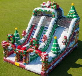 T8-9392 Weihnachts-Thema Aufblasbare Trockene Rutsche