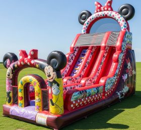 T8-9405 Mickey & Minnie Thema Aufblasbare Trockene Rutsche
