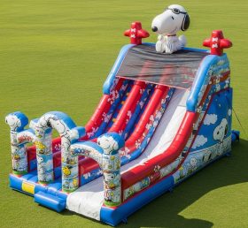 T8-9418 Snoopy Themen Aufblasbare Trockene Rutsche