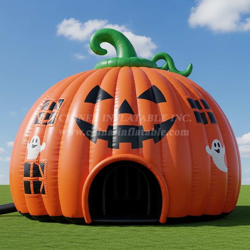 Tent1-6132 Halloween Pumpkin Theme Inflatable Dome Tent