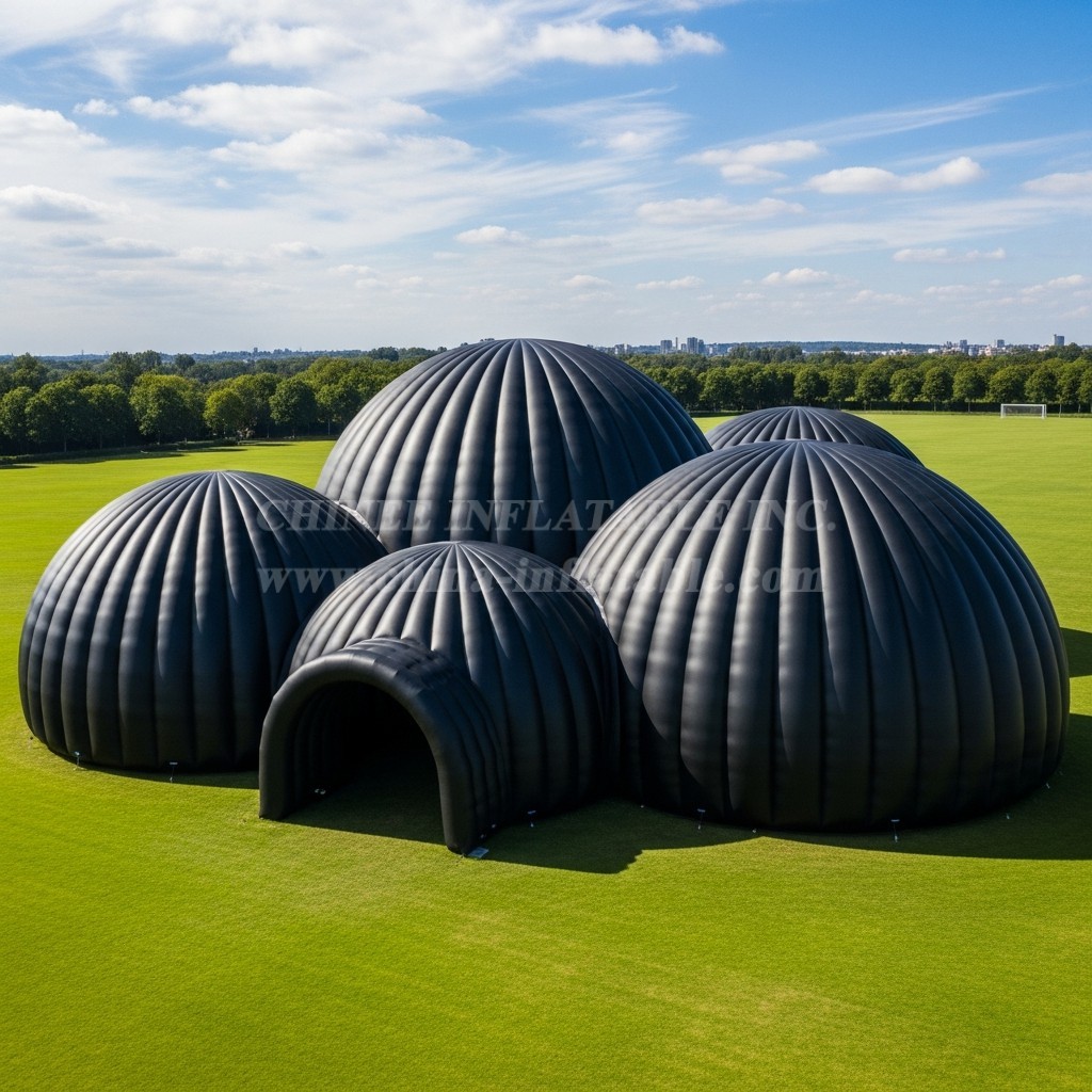 Tent1-6227 Black Dome Cluster Inflatable Dome