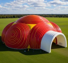 Tent1-6269 Rotes und Gelbes Aufblasbares Kuppelzelt