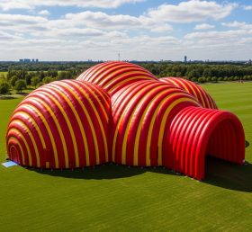 Tent1-6270 Rotes und Gelbes Aufblasbares Kuppelzelt