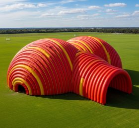 Tent1-6271 Rote Wirbelstreifen Aufblasbare Kuppel