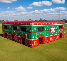 Tent1-6387 Weihnachtsaufblasbare rot grüne Struktur