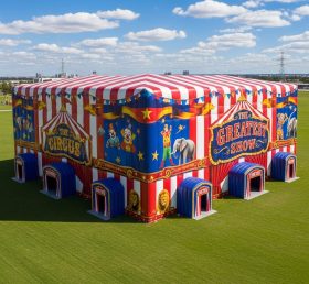 Tent1-6389 Zirkusgestreiftes Aufblaszelt