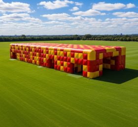 Tent1-6526 Rot Gelb Aufblasbare Rechteckige Struktur
