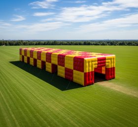 Tent1-6527 Rot Gelb Aufblasbare Rechteckige Struktur