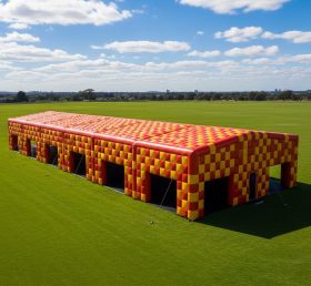 Tent1-6528 Rot Gelb Aufblasbare Rechteckige Struktur