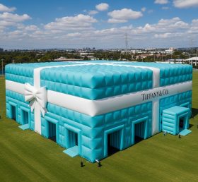 Tent1-6541 Aufblasbare Geschenkbox in Tiffany-Blau