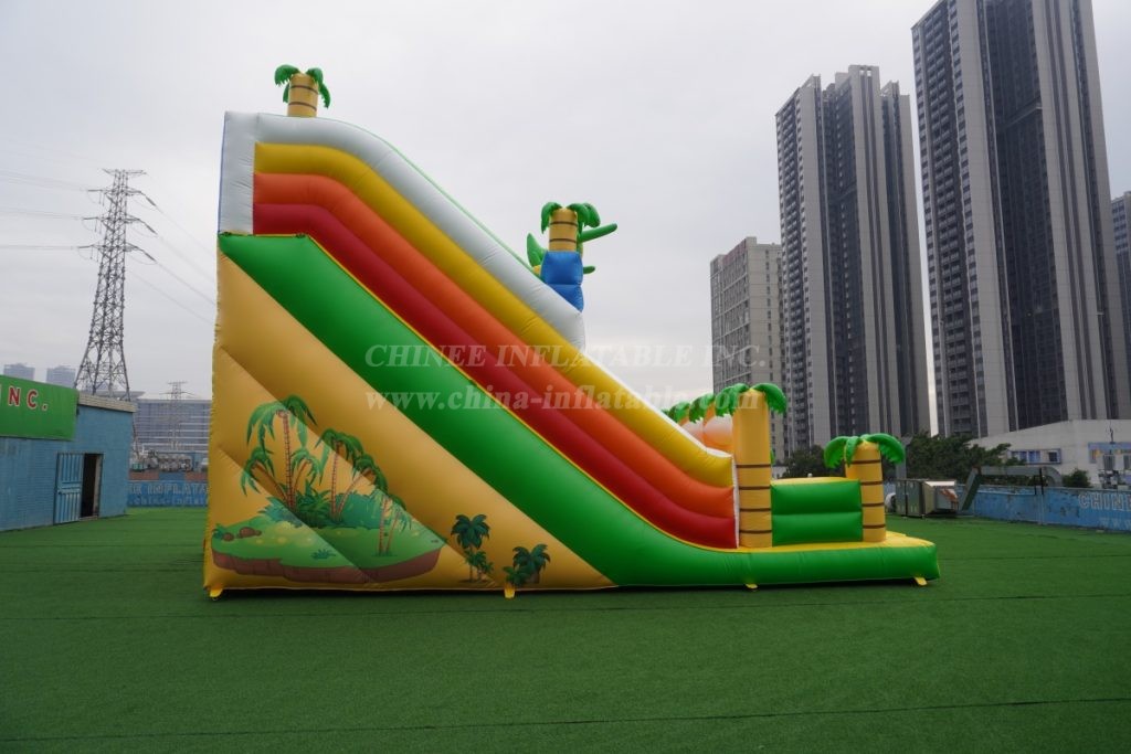 T8-7508 Dino themed Double Lane Inflatable Slide
