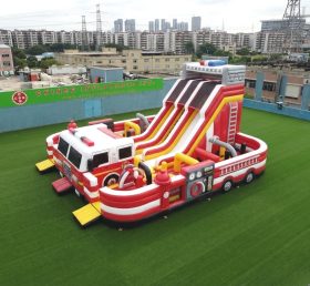 T6-6838 Firetruck Theme Inflatable Playg...