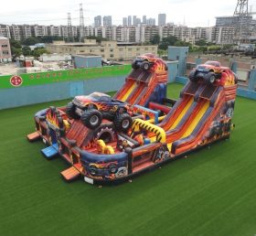 T6-6857 Monstertruck-Themen Hüpfburg-Spielplatz