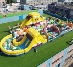 CR2-518 SpongeBob Thema Riesiger Aufblasbarer Hindernisparcours Herausfordernder Lauf