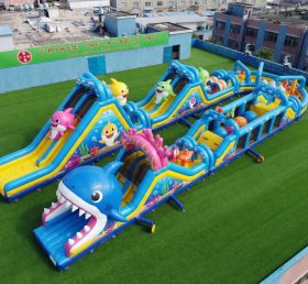 CR2-539 Baby Shark Thema Riesige Aufblasbare Hindernisparcours Herausfordernder Lauf