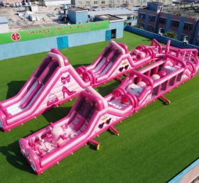 CR2-540 Barbie Thema Riesiger Aufblasbarer Hindernisparcours Herausfordernder Lauf