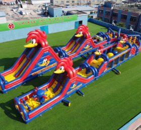 CR2-615 Woody Woodpecker Thema Riesiger Aufblasbarer Hindernisparcours Herausfordernder Lauf