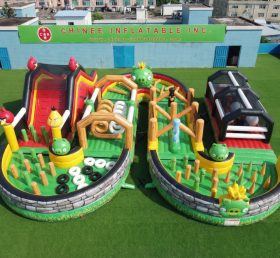 CR2-708 Angry Birds Thema Riesiger Aufblasbarer Hindernisparcours Herausfordernder Lauf