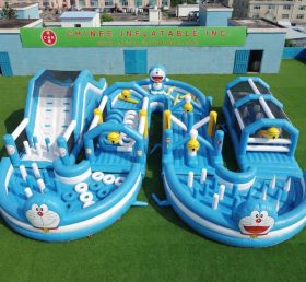 CR2-722 Doraemon Thema Riesiger Aufblasbarer Hindernisparcours Herausfordernder Lauf