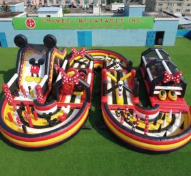 CR2-739 Mickey & Minnie Thema Riesiges Aufblasbares Hindernisparcours Herausfordernder Lauf
