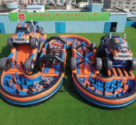 CR2-743 Monstertrucks Thema Riesiger Aufblasbarer Hindernisparcours Herausfordernder Lauf