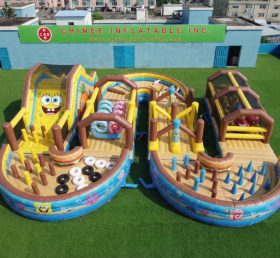 CR2-757 SpongeBob Thema Riesige Aufblasbare Hindernisparcours Herausfordernder Lauf