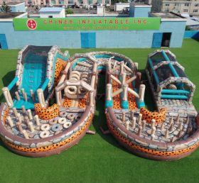 CR2-764 Die Flintstones Themenriesenaufblasbare Hindernisparcours Herausfordernder Lauf