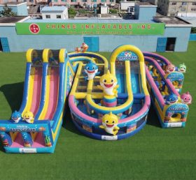 CR2-778 Baby Shark Thema Riesiger aufblasbarer Hindernisparcours Herausfordernder Lauf