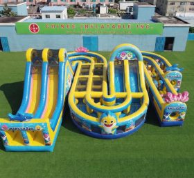 CR2-779 Baby Shark Thema Riesiges Aufblasbares Hindernisparcours Herausfordernder Lauf