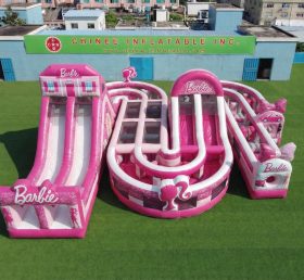 CR2-780 Barbie Thema Riesiges Aufblasbares Hindernisparcours Herausfordernder Lauf