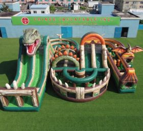 CR2-790 Dinosaurier-Thema Riesige Aufblasbare Hindernisparcours Herausfordernder Lauf