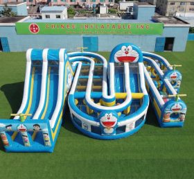 CR2-792 Doraemon Thema Riesiger Aufblasbarer Hindernisparcours Herausfordernder Lauf