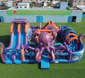 CR2-818 Oktopus-Thema Riesiger Aufblasbarer Hindernisparcours Herausfordernder Lauf