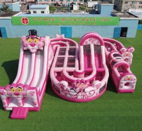 CR2-822 Pink Panther Thema Riesige Aufblasbare Hindernisparcours Herausfordernder Lauf