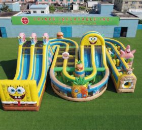 CR2-835 SpongeBob Thema Riesiger Aufblasbarer Hindernisparcours Herausfordernder Lauf