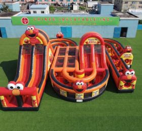 CR2-848 Tickle Me Elmo Thema Riesiger Aufblasbarer Hindernisparcours Herausfordernder Lauf