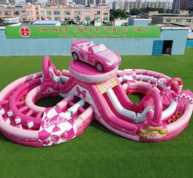 CR2-936 Barbie Thema Riesiger Aufblasbarer Hindernisparcours Herausfordernder Lauf