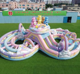 CR2-938 Care Bears Thema Riesige Aufblasbare Hindernisparcours Herausfordernder Lauf