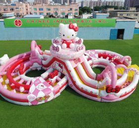 CR2-948 Hello Kitty Thema Riesiger Aufblasbarer Hindernisparcours Herausfordernder Lauf