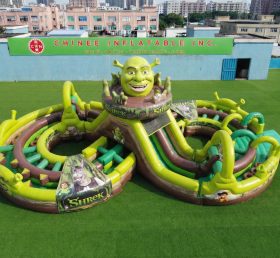 CR2-970 Shrek Thema Riesiger Aufblasbarer Hindernisparcours Herausfordernder Lauf