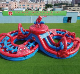 CR2-973 Spider-Man Thema Riesiger Aufblasbarer Hindernisparcours Herausfordernder Lauf