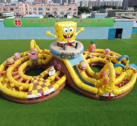 CR2-974 SpongeBob Thema Riesiges Aufblasbares Hindernisparcours Herausfordernder Lauf