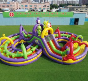 CR2-979 Teletubbies Thema Riesiges Aufblasbares Hindernisparcours Herausfordernder Lauf