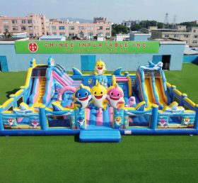 GF3-1187 Baby Shark Thema Aufblasbare Funstadt