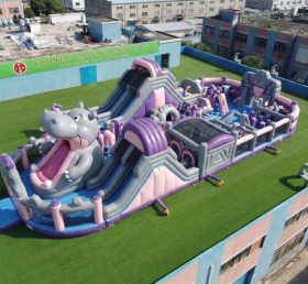 GF3-704 Hüpfburg-Spielplatz mit Nilpferdmotiv