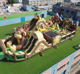 GF3-711 Affenmotiv Hüpfburg-Spielplatz