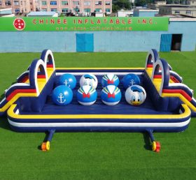 T11-4751D Donald-Duck-Design Aufblasbarer Doppel-Wipeout-Big-Balls-Hindernisparcours