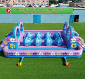 T11-4751I Lilo & Stitch Thema Aufblasbarer Doppel-Wipeout Big Balls Hindernisparcours